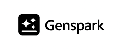 Genspark black & White logo