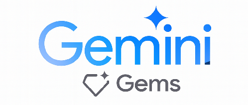 Google Gemini Gems Black & White Logo